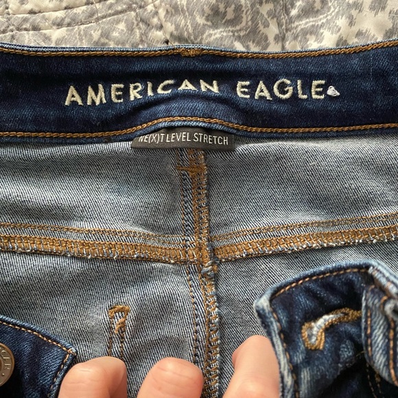 Dark wash with distressing. Worn few times and in great shape! - Picture 1 of 4